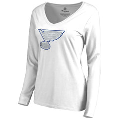 St. Louis Blues Women's White Out Long Sleeve T-Shirt -  NHL T-shirts