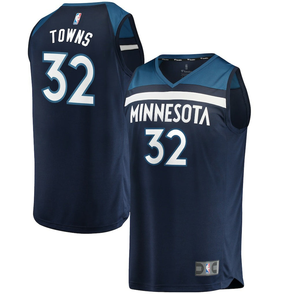 Icon Edition Karl-Anthony Towns Minnesota Timberwolves Fast Break Replica Jersey Navy | NBA