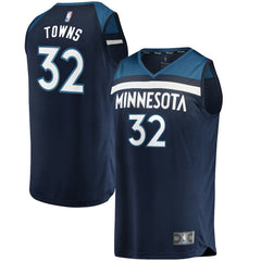 Icon Edition Karl-Anthony Towns Minnesota Timberwolves Fast Break Replica Jersey Navy | NBA