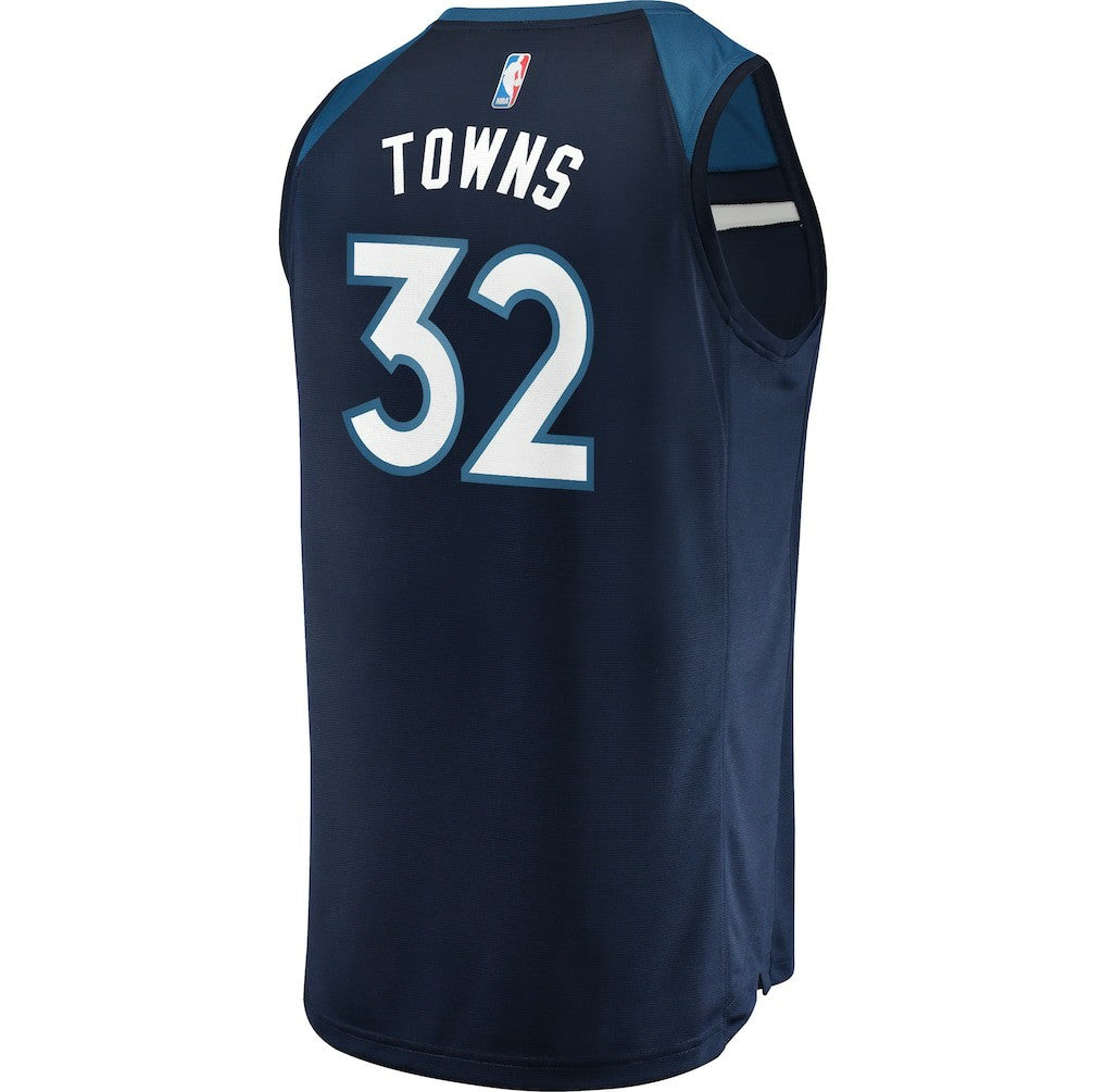 Icon Edition Karl-Anthony Towns Minnesota Timberwolves Fast Break Replica Jersey Navy | NBA