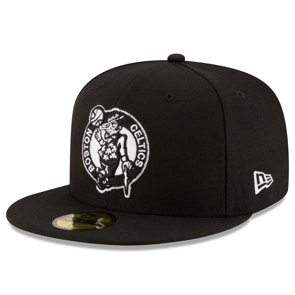 Black Boston Celtics Black & White Logo 59FIFTY Fitted Hat | NBA