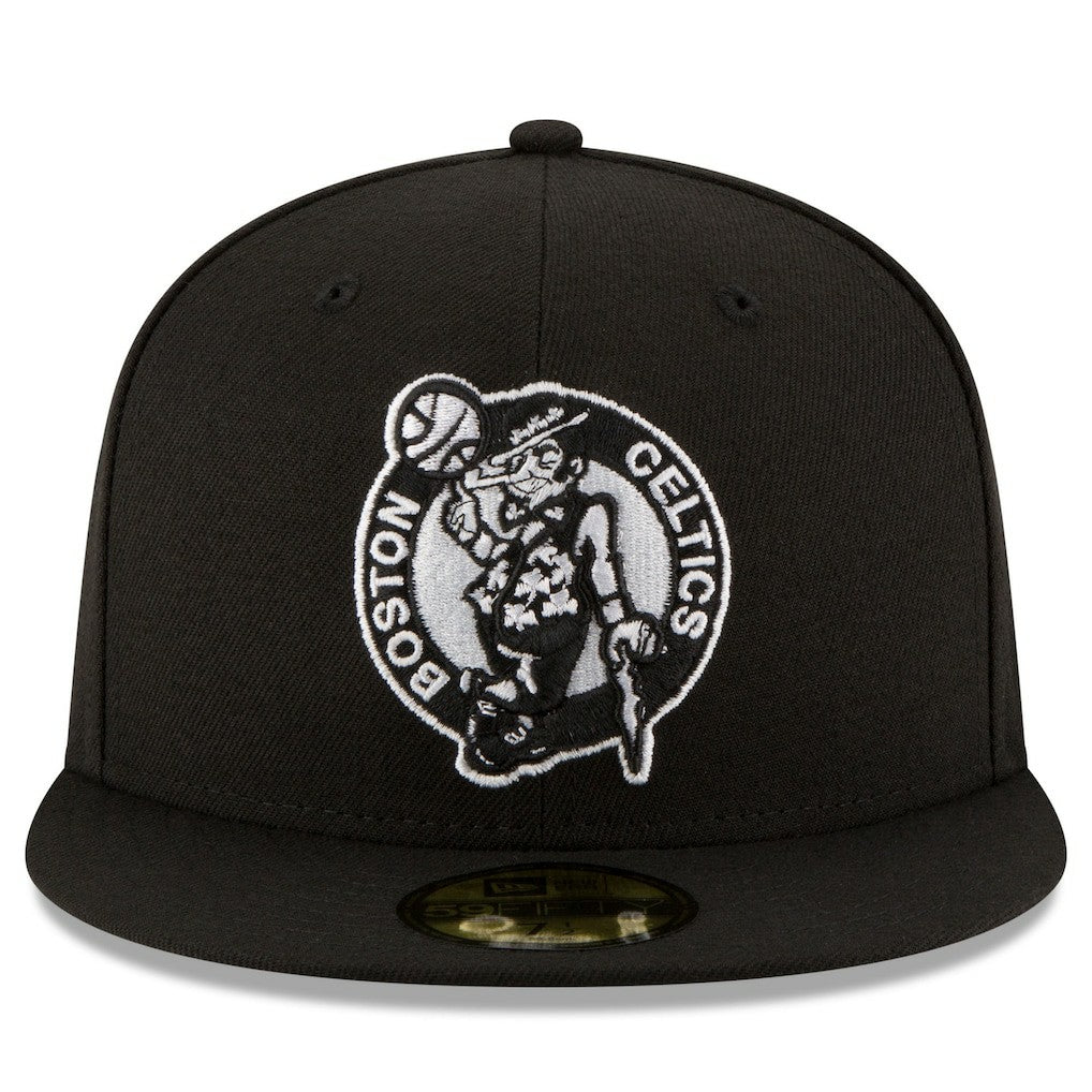 Black Boston Celtics Black & White Logo 59FIFTY Fitted Hat | NBA