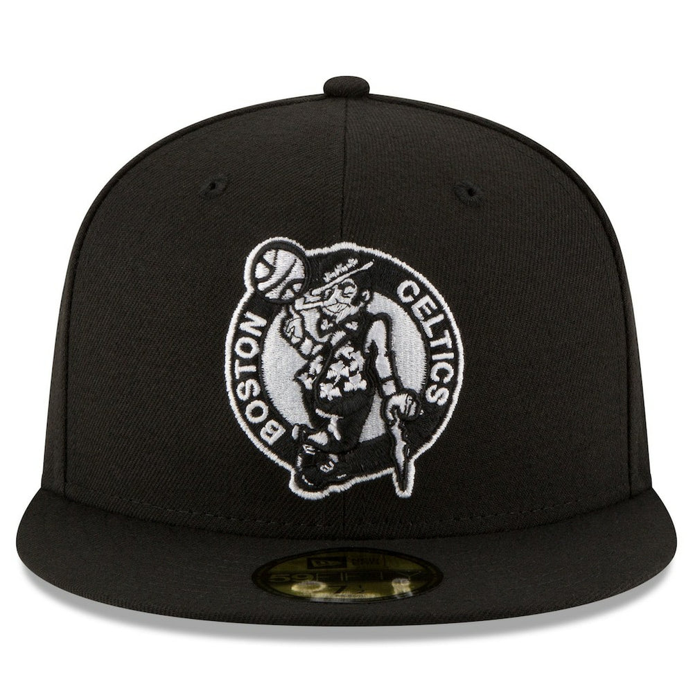 Black Boston Celtics Black & White Logo 59FIFTY Fitted Hat | NBA