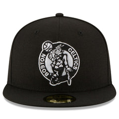 Black Boston Celtics Black & White Logo 59FIFTY Fitted Hat | NBA