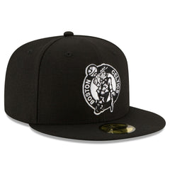 Black Boston Celtics Black & White Logo 59FIFTY Fitted Hat | NBA