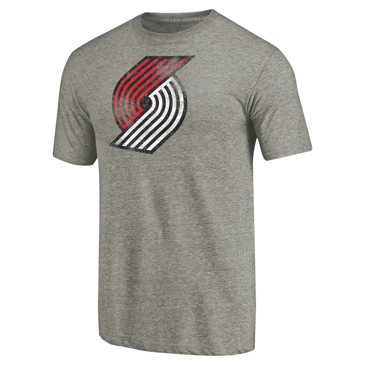 Heather Gray Portland Trail Blazers Distressed Team Logo Tri-Blend T-Shirt | NBA
