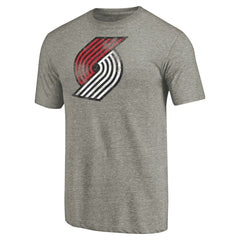 Heather Gray Portland Trail Blazers Distressed Team Logo Tri-Blend T-Shirt | NBA