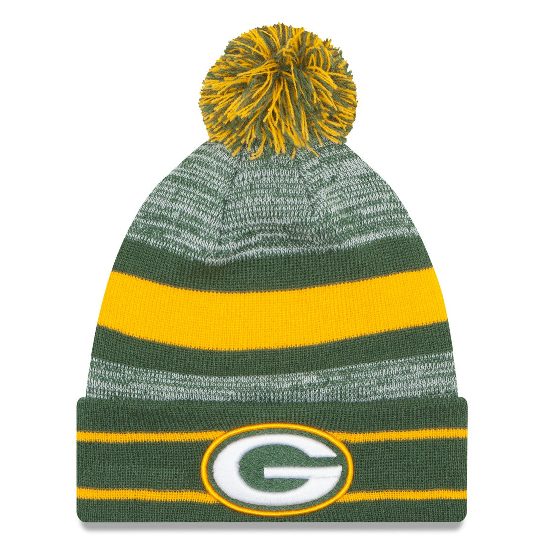 Green Bay Packers Team Logo Cuffed Knit Hat with Pom | NFL Hot