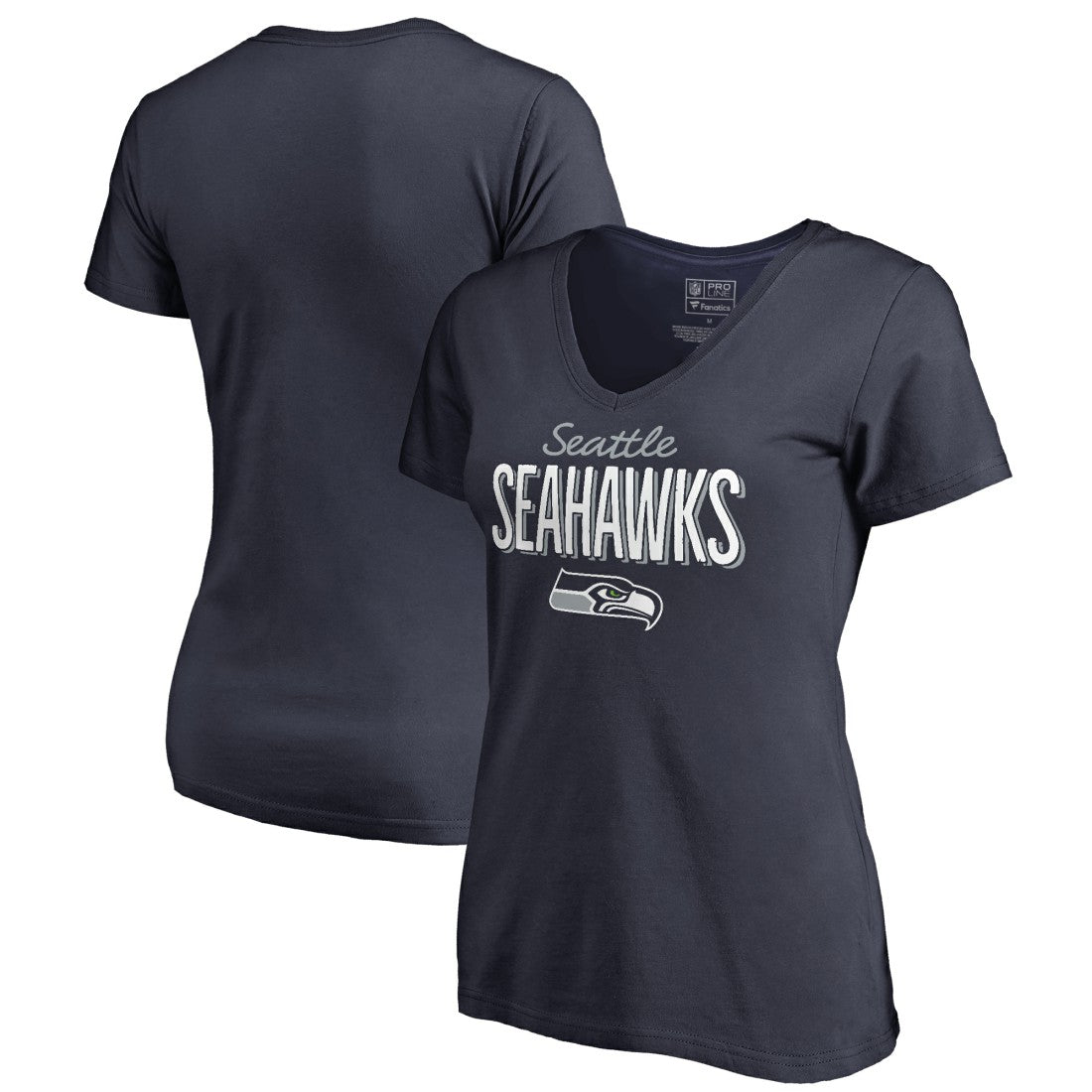 Seattle Seahawks Women's Nostalgia V-Neck T-Shirt | NFL Discount