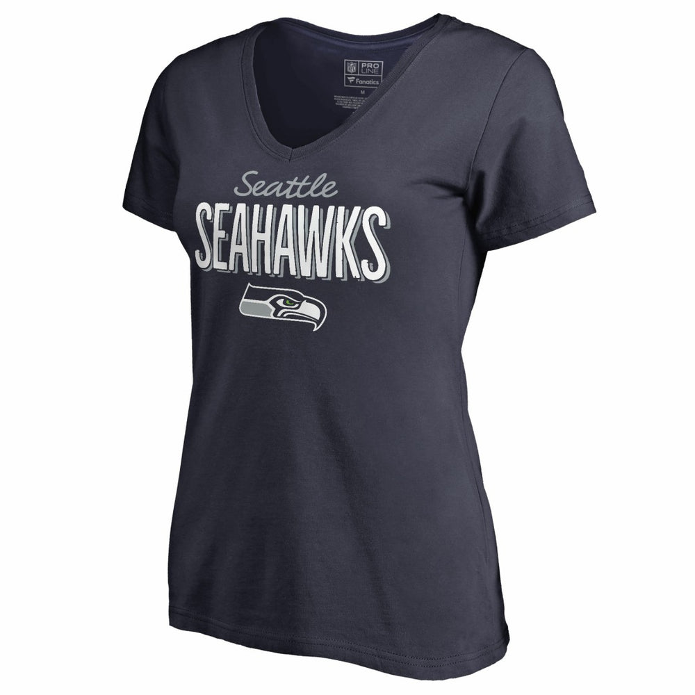 Seattle Seahawks Women's Nostalgia V-Neck T-Shirt | NFL Discount
