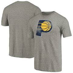 Heather Gray Indiana Pacers Distressed Team Logo Tri-Blend T-Shirt | NBA