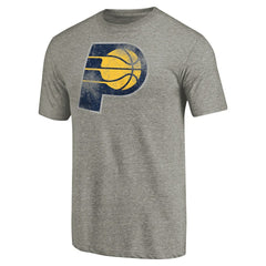 Heather Gray Indiana Pacers Distressed Team Logo Tri-Blend T-Shirt | NBA
