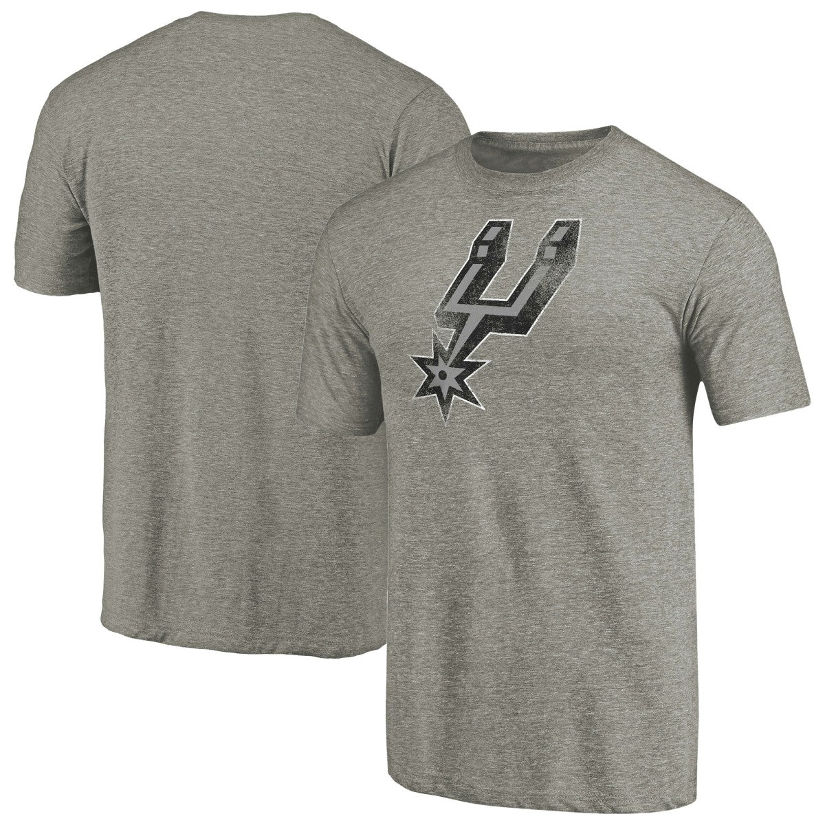 Heather Gray San Antonio Spurs Distressed Team Logo Tri-Blend T-Shirt | NBA