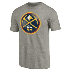 Heather Gray Denver Nuggets Distressed Team Logo Tri-Blend T-Shirt sale | NBA