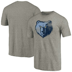 Heather Gray Memphis Grizzlies Distressed Team Logo Tri-Blend T-Shirt | NBA