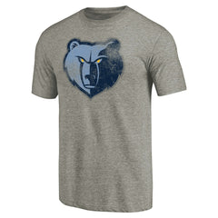 Heather Gray Memphis Grizzlies Distressed Team Logo Tri-Blend T-Shirt | NBA