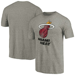 Heather Gray Miami Heat Distressed Team Logo Tri-Blend T-Shirt | NBA