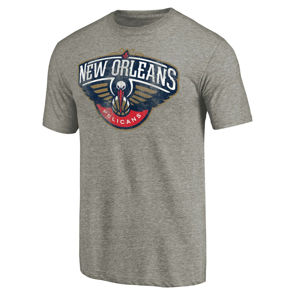 Heather Gray New Orleans Pelicans Distressed Team Logo Tri-Blend T-Shirt | NBA