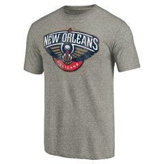 Heather Gray New Orleans Pelicans Distressed Team Logo Tri-Blend T-Shirt | NBA