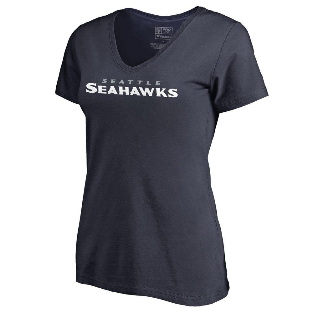Seattle Seahawks Women's Wordmark V-Neck T-Shirt | NFL On sale