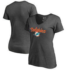 Miami Dolphins Women's Freehand V-Neck T-Shirt | NFL Online