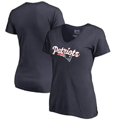 New England Patriots Women's Freehand V-Neck T-Shirt | NFL US