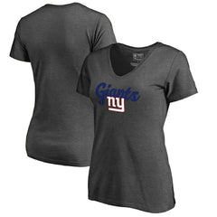 New York Giants Women's Freehand V-Neck T-Shirt | NFL New
