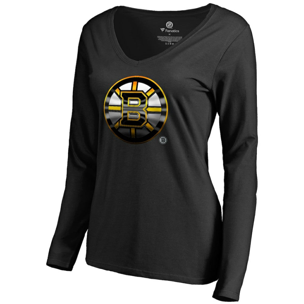 Boston Bruins Women's Midnight Mascot Long Sleeve V-Neck T-Shirt -  NHL T-shirts