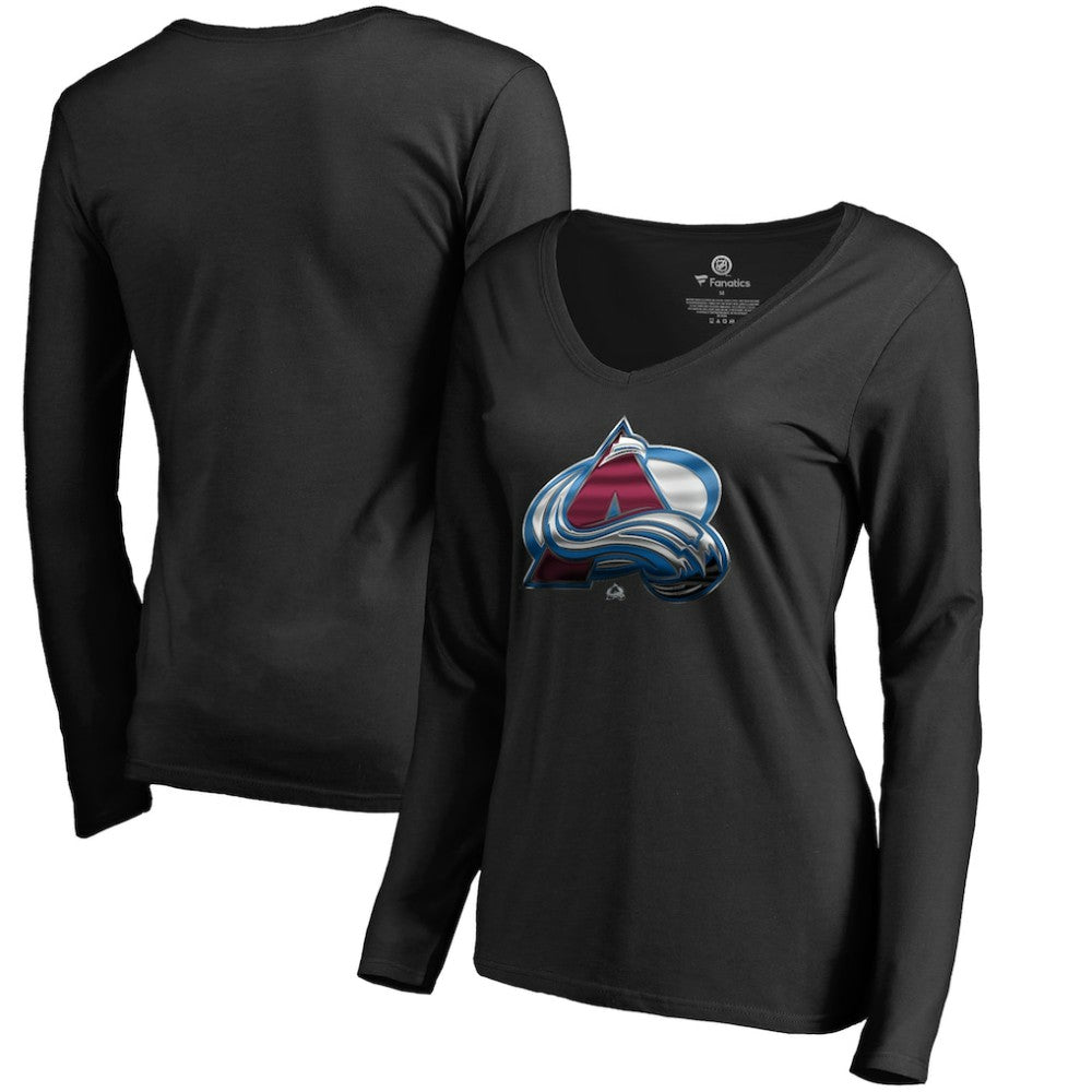 Colorado Avalanche Women's Midnight Mascot Long Sleeve V-Neck T-Shirt -  NHL T-shirts
