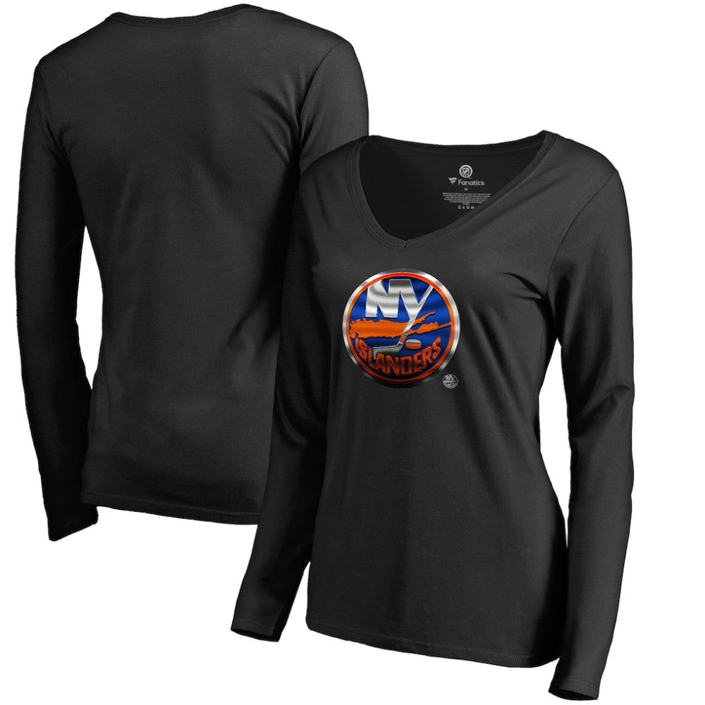 New York Islanders Women's Midnight Mascot Long Sleeve V-Neck T-Shirt -  NHL T-shirts
