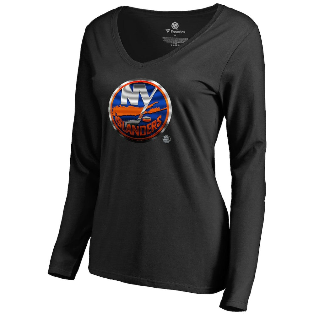 New York Islanders Women's Midnight Mascot Long Sleeve V-Neck T-Shirt -  NHL T-shirts