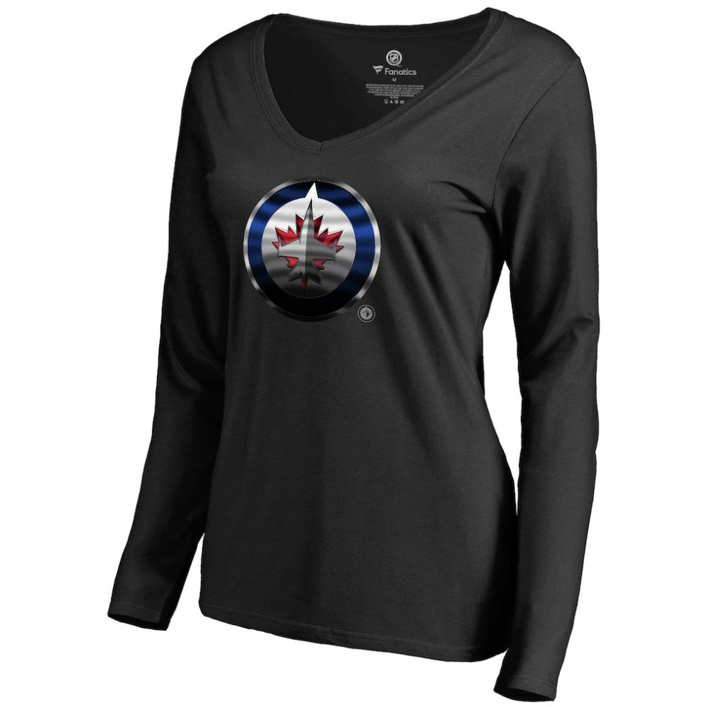 Winnipeg Jets Women's Midnight Mascot Long Sleeve V-Neck T-Shirt -  NHL T-shirts