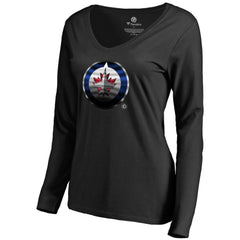 Winnipeg Jets Women's Midnight Mascot Long Sleeve V-Neck T-Shirt -  NHL T-shirts