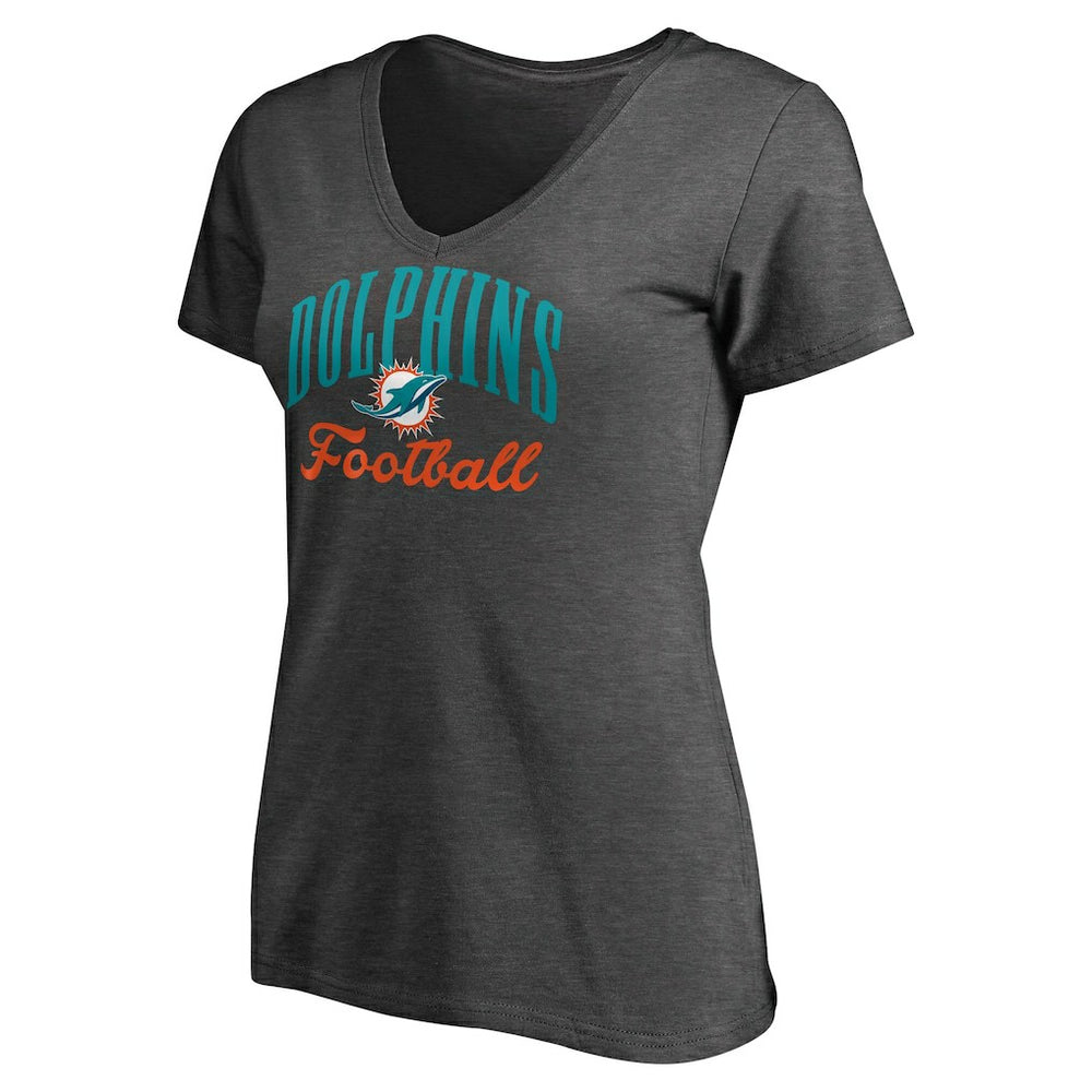 Miami Dolphins Women's Victory Script V-Neck T-Shirt | NFL Discount