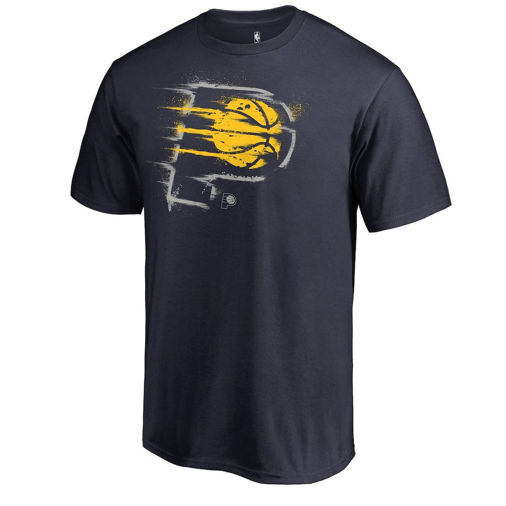 Navy Indiana Pacers Splatter Logo T-Shirt | NBA