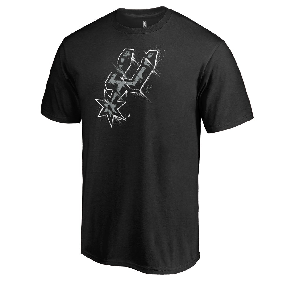 Black San Antonio Spurs Splatter Logo T-Shirt | NBA