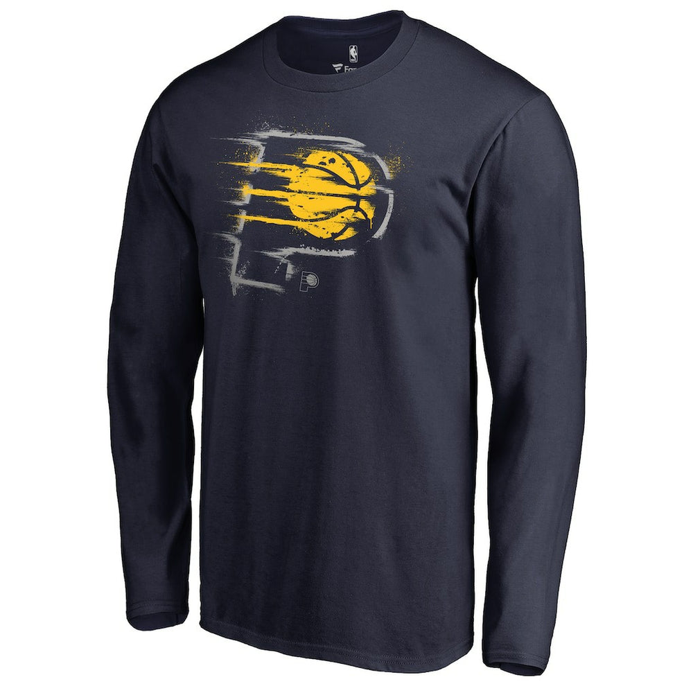 Navy Indiana Pacers Splatter Logo Long Sleeve T-Shirt | NBA