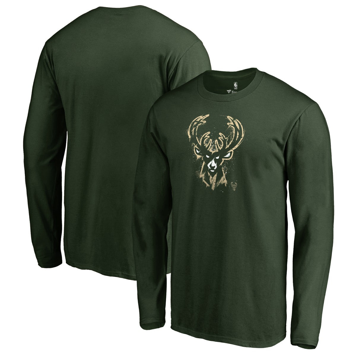 Green Milwaukee Bucks Splatter Logo Long Sleeve T-Shirt | NBA