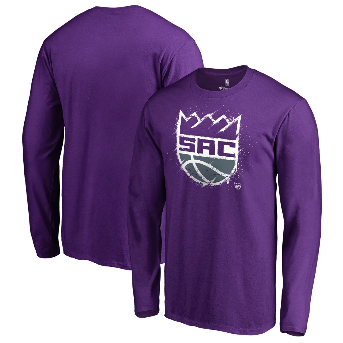 Purple Sacramento Kings Splatter Logo Long Sleeve T-Shirt | NBA