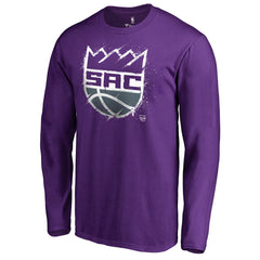Purple Sacramento Kings Splatter Logo Long Sleeve T-Shirt | NBA