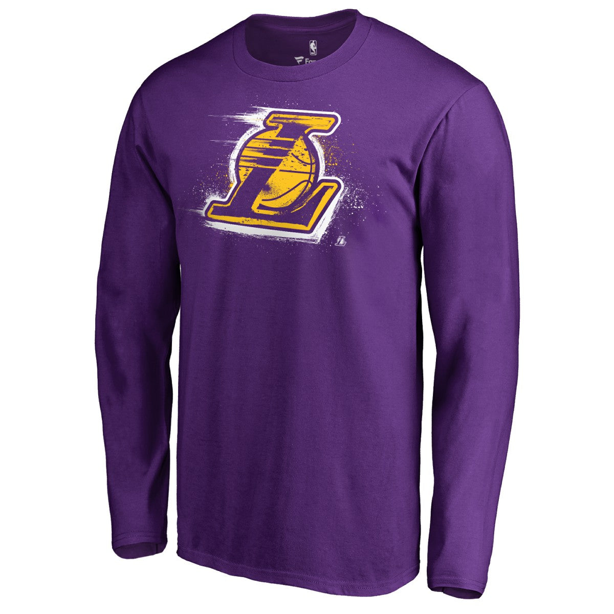 Purple Los Angeles Lakers Splatter Logo Long Sleeve T-Shirt | NBA