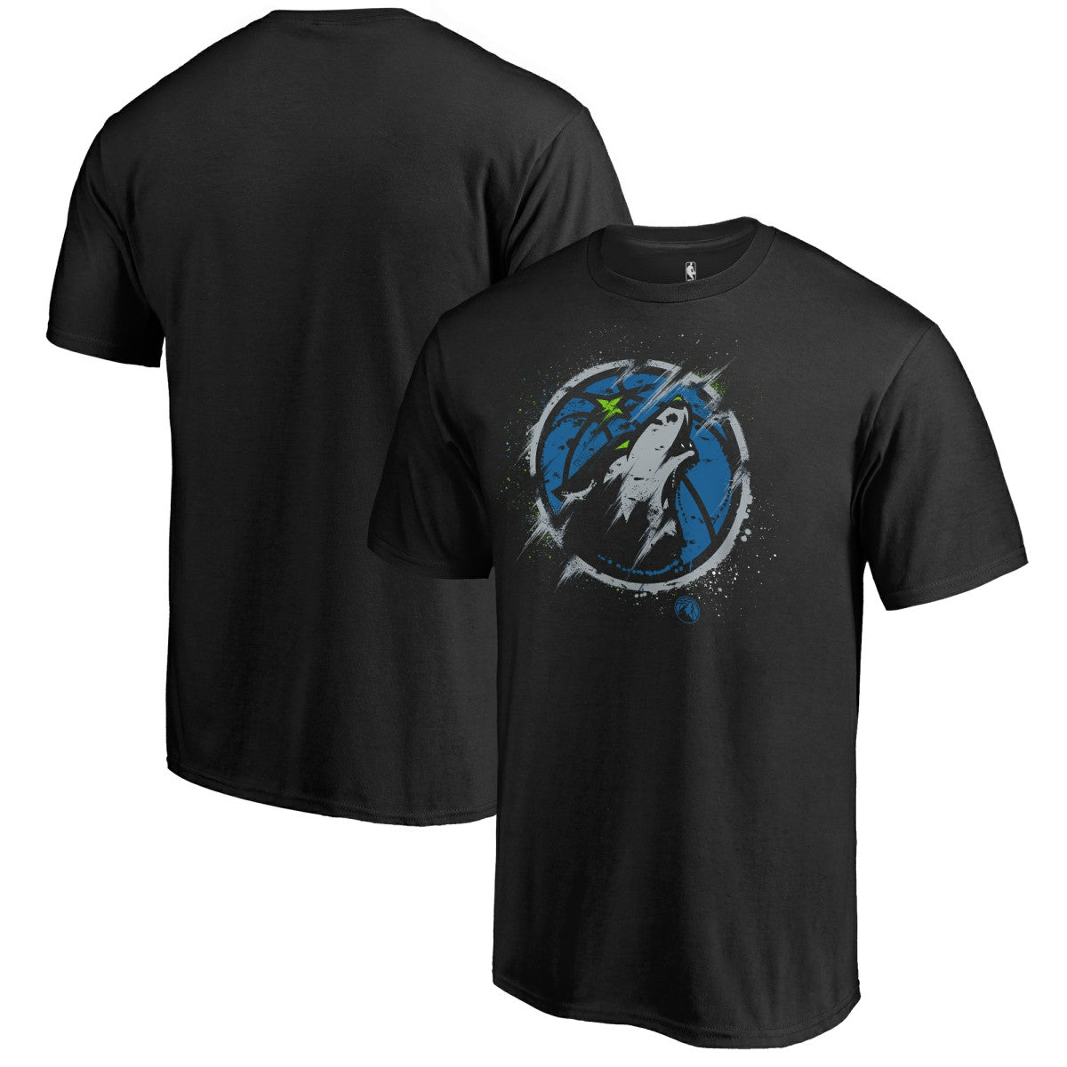 Black Minnesota Timberwolves Splatter Logo T-Shirt | NBA