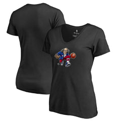 Black Philadelphia 76ers Women's Midnight Mascot V-Neck T-Shirt | NBA