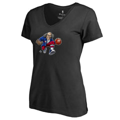 Black Philadelphia 76ers Women's Midnight Mascot V-Neck T-Shirt | NBA