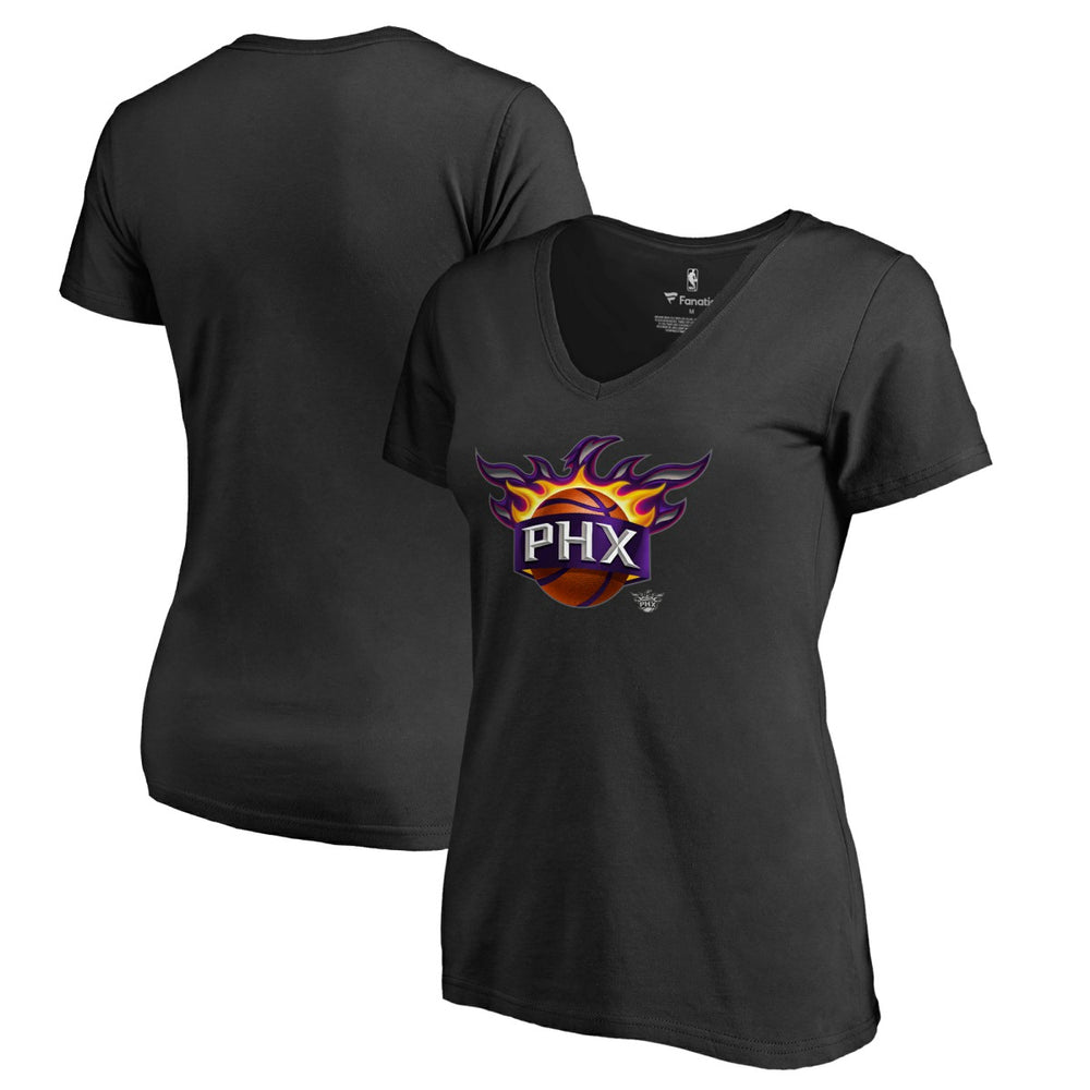 Black Phoenix Suns Women's Midnight Mascot V-Neck T-Shirt | NBA