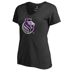 Black Sacramento Kings Women's Midnight Mascot V-Neck T-Shirt | NBA