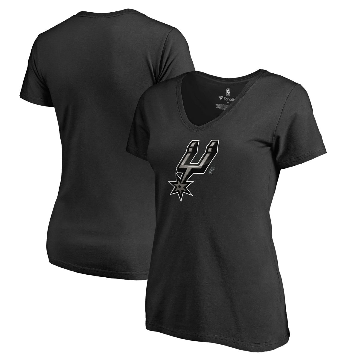 Black San Antonio Spurs Women's Midnight Mascot V-Neck T-Shirt | NBA
