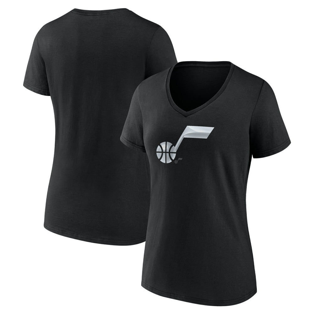 Black Utah Jazz Women's Midnight Mascot V-Neck T-Shirt | NBA