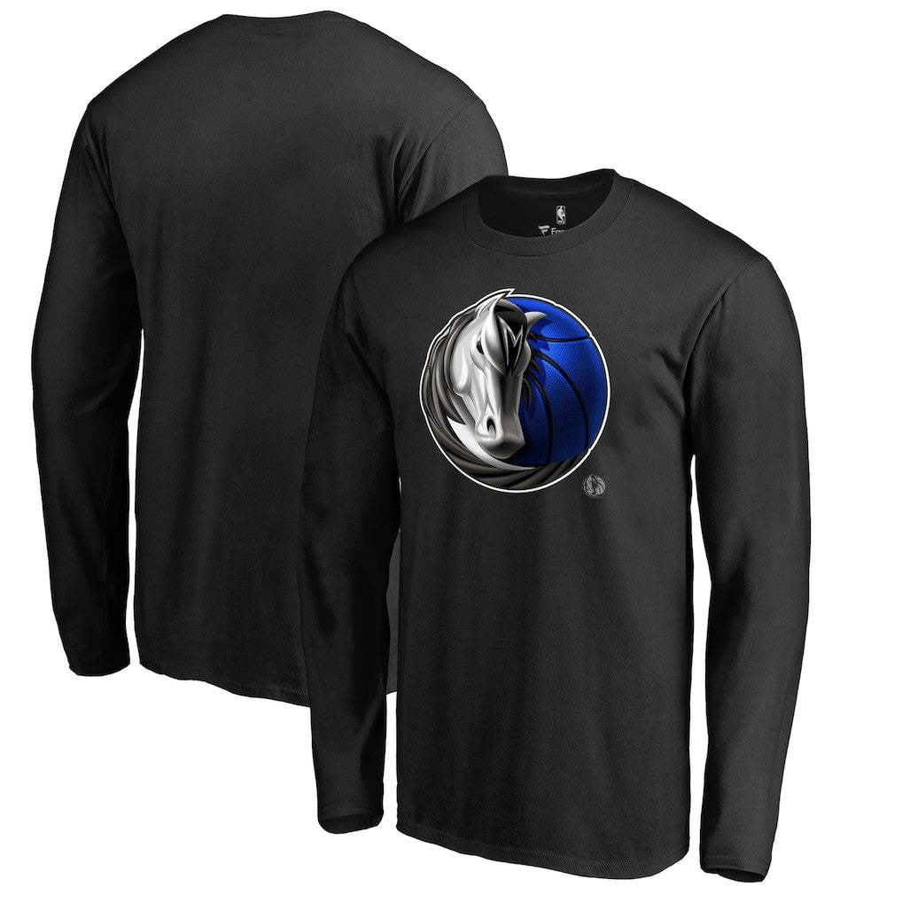 Black Dallas Mavericks Midnight Mascot Long Sleeve T-Shirt sale | NBA