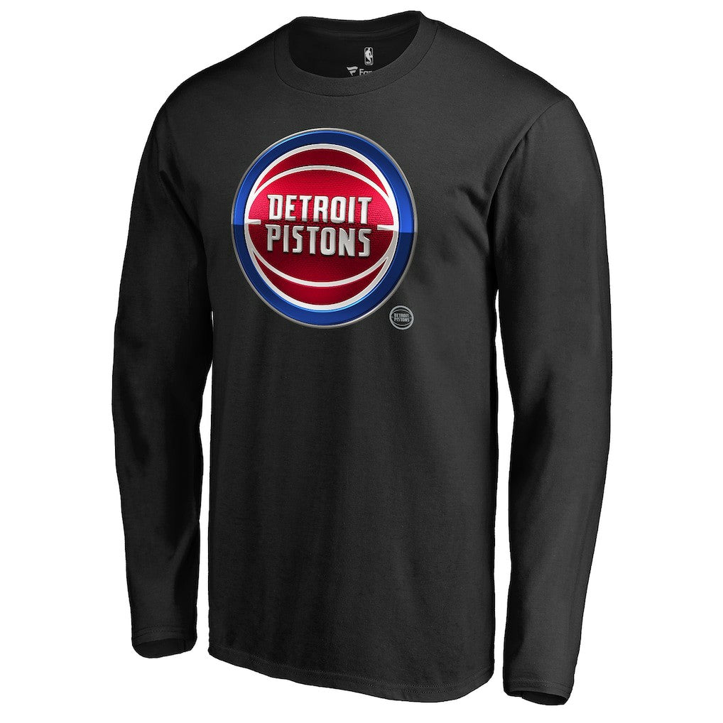 Black Detroit Pistons Midnight Mascot Long Sleeve T-Shirt sale | NBA